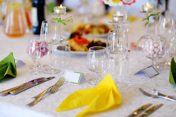 Table set for an event party