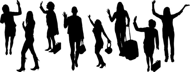 vector silhouette business people