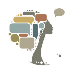 Female head with frames, infographic concept