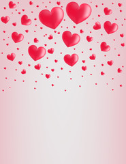 Valentine card hearts vector background