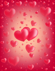 Valentine card hearts vector illustration