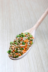 Various legumes, soy, peas, barley