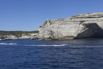 White cliffs , Corsica, France.