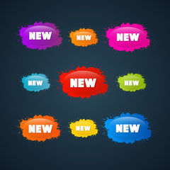 Colorful Vector Stickers - Stains Set