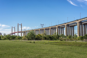 Fototapeta na wymiar Zarate Brazo Largo Bridge, Entre Rios, Argentyna