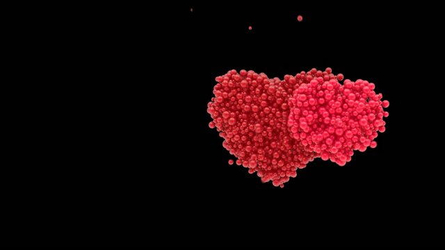 Assembly and disassembly hearts with spherical particles.