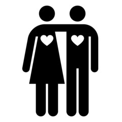 Couple with hearts shape
