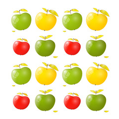 Vector Green, Yellow and Red Apple Background