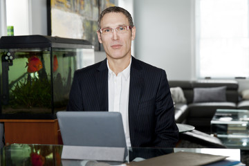 Fototapeta premium Businessman working at home