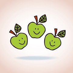 happy cartoon apples