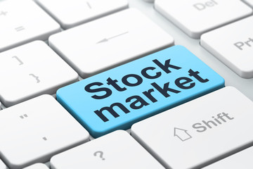 Finance concept: Stock Market on computer keyboard background