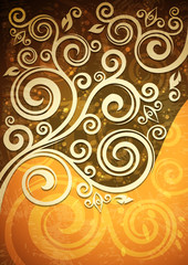 Abstract vintage floral vector illustration.