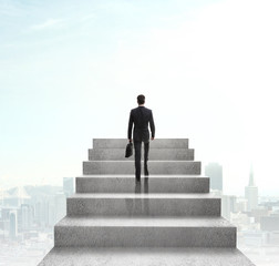 businessman climbing