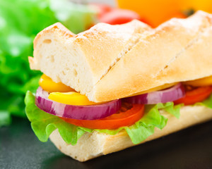 Vegetarian baguette sandwich