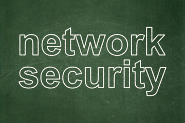 Privacy concept: Network Security on chalkboard background