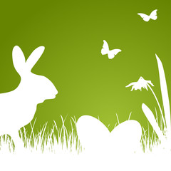 Happy Easter - green silhouette