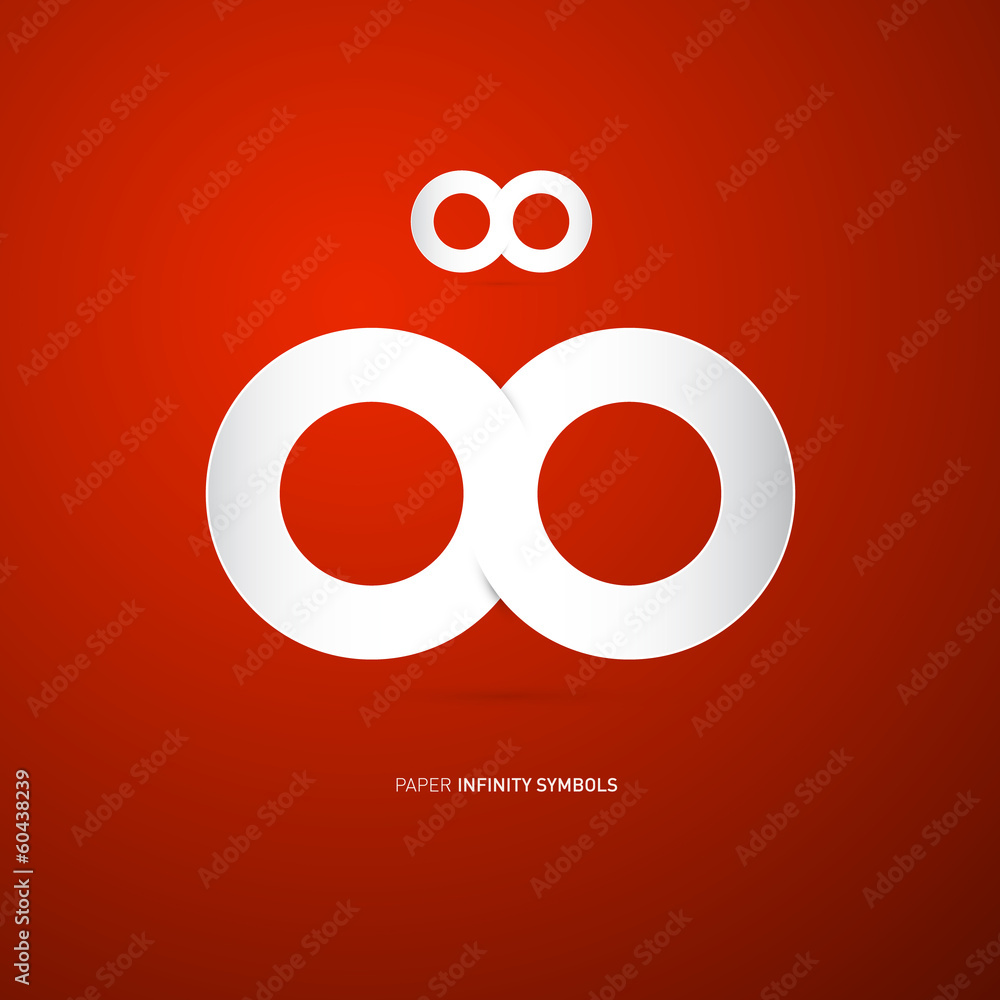 Wall mural Vector Paper Infinity Symbol on Red Background