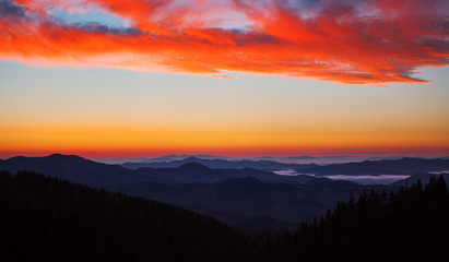 Sunrise over the mountains