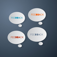 Feedback Icons - Vector Paper Bubbles