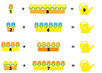 mathematical flowers for kids - addition © katarzyna b