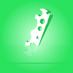 Cycle spanner. Paper sticker. Vector illustration.