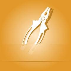 Combination pliers. Paper sticker. Vector illustration.