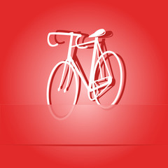 Fototapeta na wymiar Bicycle. Paper sticker. Vector illustration.