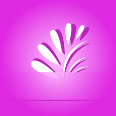 Plant. Paper sticker. Vector illustration.