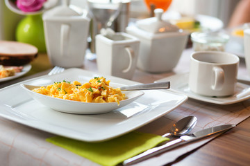 Delicious omelette served for breakfast