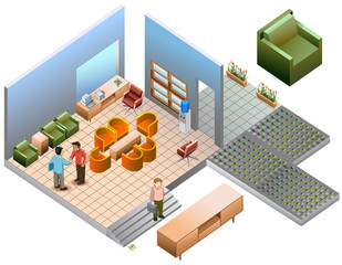 isometric of custom house interior