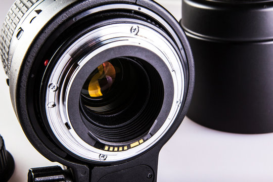 Closeup Of Camera Lens Contacts