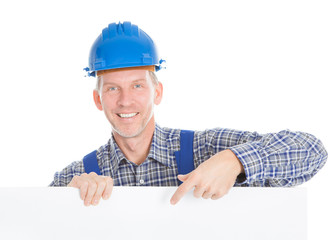 Architect Holding Placard