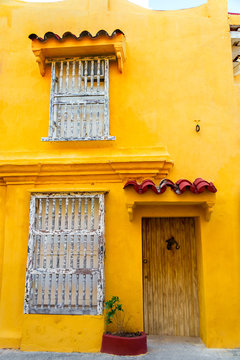 Yellow Colonial Facade
