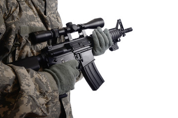 Soldier with 4M rifle.