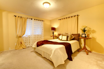 Fototapeta na wymiar Elegant bright bedroom