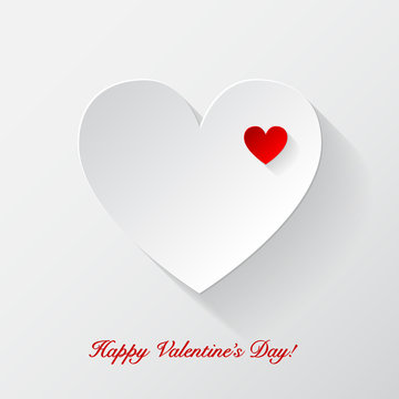 Valentine's day background with paper hearts. Vector