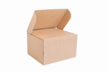Cardboard box isolated on white