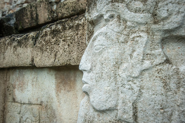 Bas-reliefs at Ruins of Palenque, Mexico