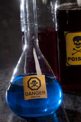 Poison bottle with label
