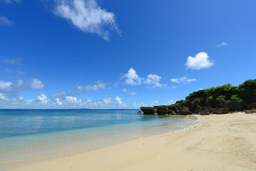 南国の美しいビーチと紺碧の空