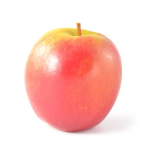 Fresh red apple on a white background