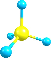 Methane molecule on white background