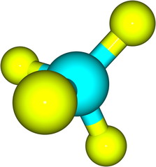 Methane molecule on white background