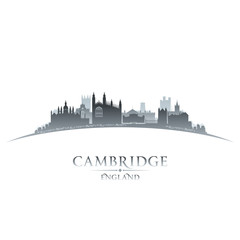 Naklejka premium Cambridge England city skyline silhouette white background