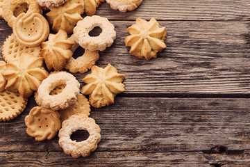 cookies on wooden background