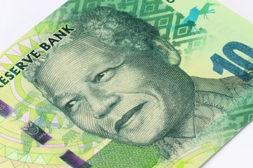Porträt auf der südafrikanischen 10 Rand Banknote
