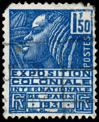 FRANCE - CIRCA 1930: A stamp printed in France shows Woman of th