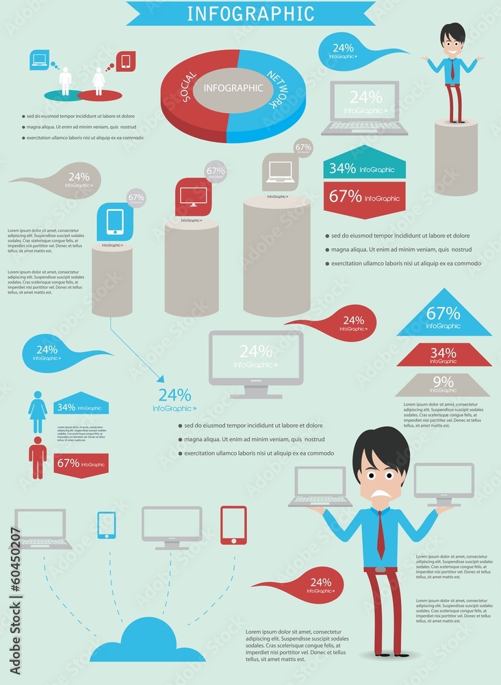 Poster infographic vector graphs and elements. vector illustration.