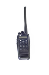 Black compact professional portable radio set.