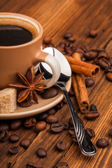 cup of coffee and beans